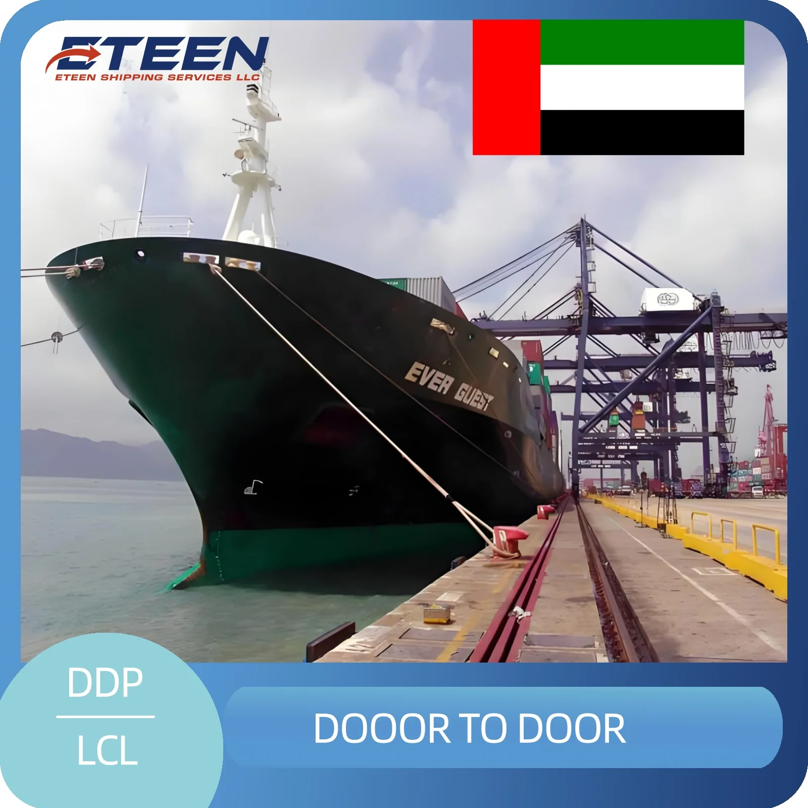 Freight Import Export Transport Logistics Door to Door Consolidation Sea Shipping China to UAE Import Freight Forward Delivery