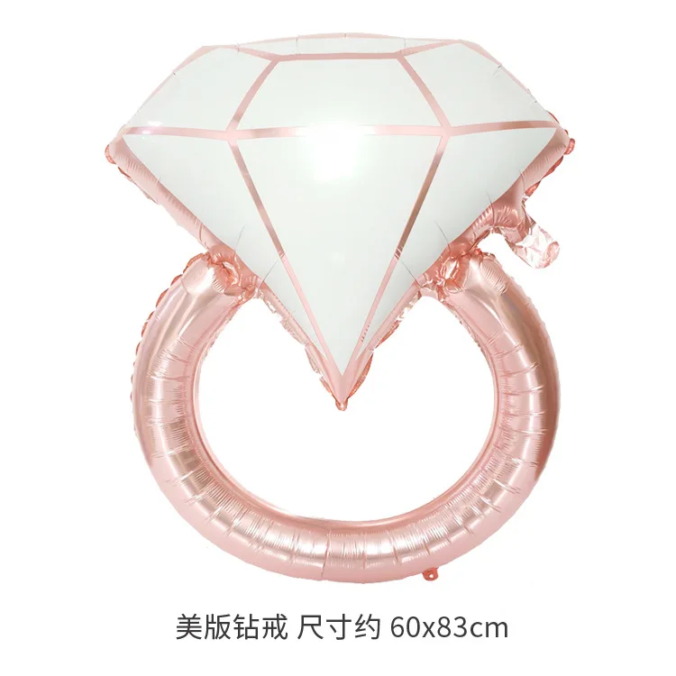 New Diamond Ring Balloons Aluminium Foil Balloon Helium Ball Wedding Valentine Day Engagement New Year Party Decoration Balloon