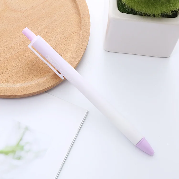 New Arrivals colorful plastic pen customized logo press pen 0.5 promotional gel pen