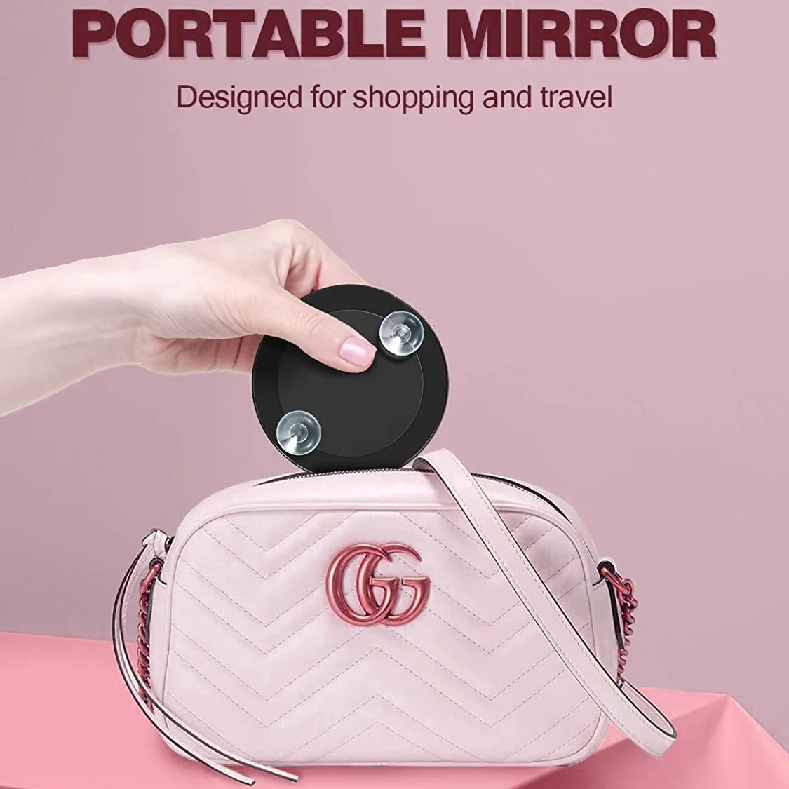 Hot Sale 10X 20X Magnifiers Pocket Mirror 2 Suction Cups Portable Cosmetic Magnifying Glass Travel Makeup Mirror Set