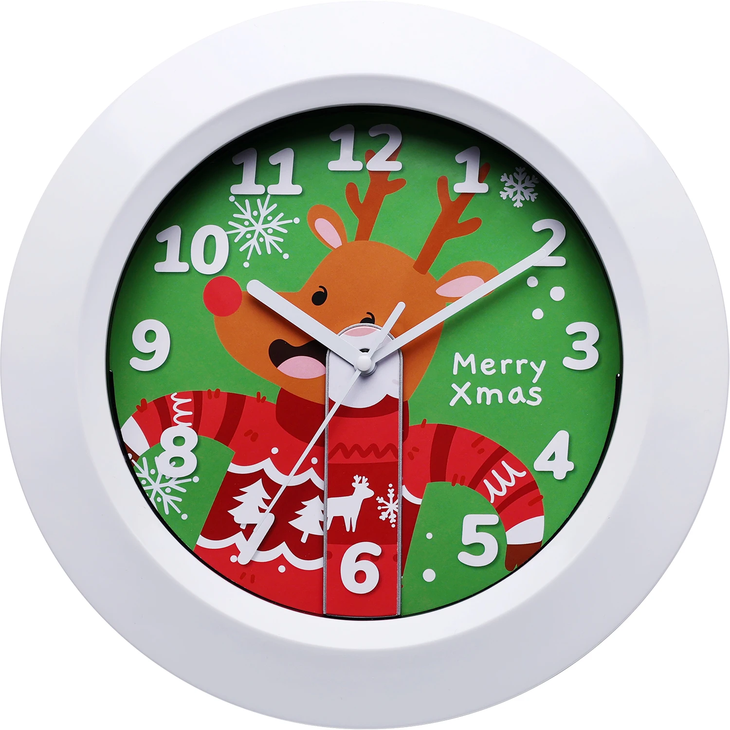 10 Inch Musical Christmas Wall Clock With Hourly Chime