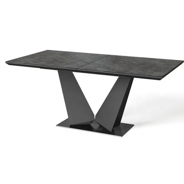
Ceramic tile top extendable dining table 