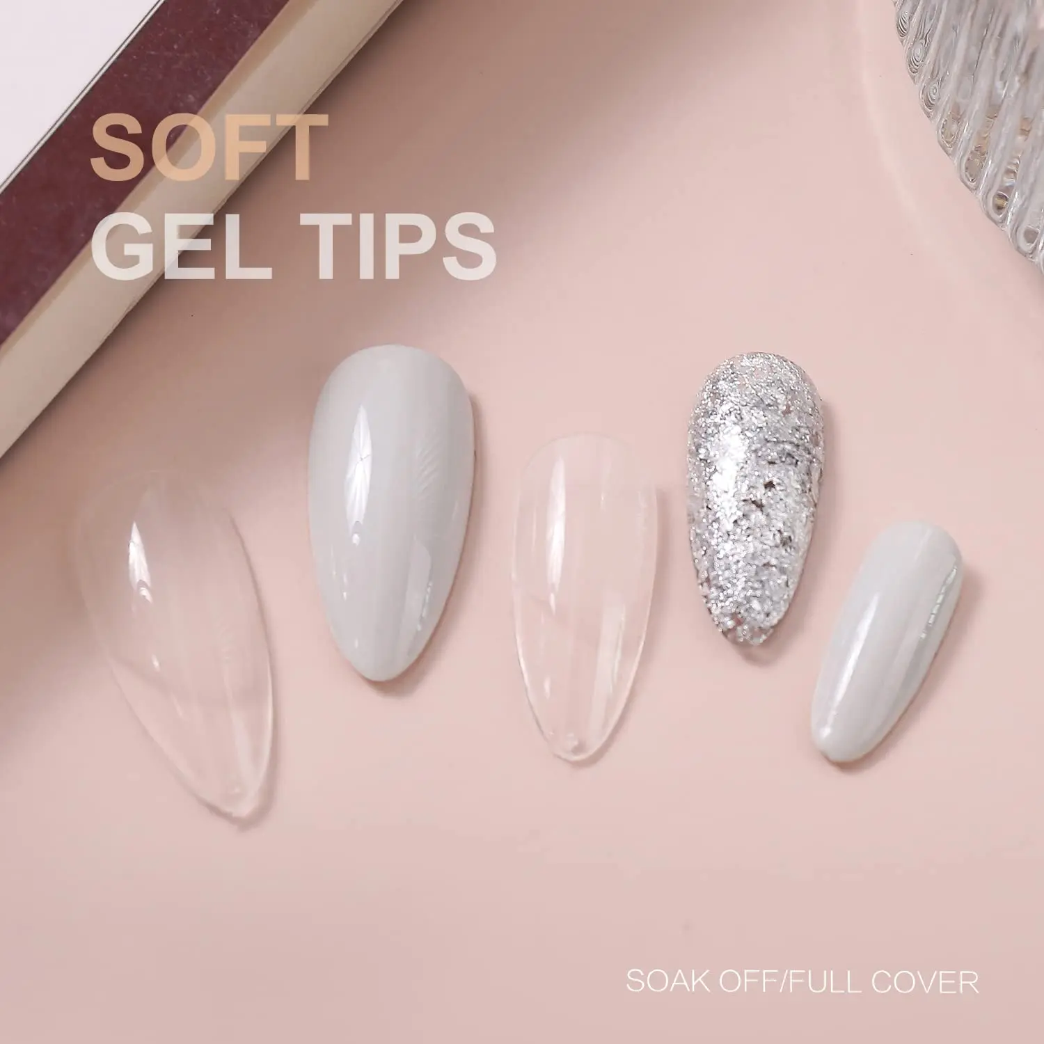 Natural gel x no crease suitable 552pcs 12 sizes full cover soft nail extension false tips