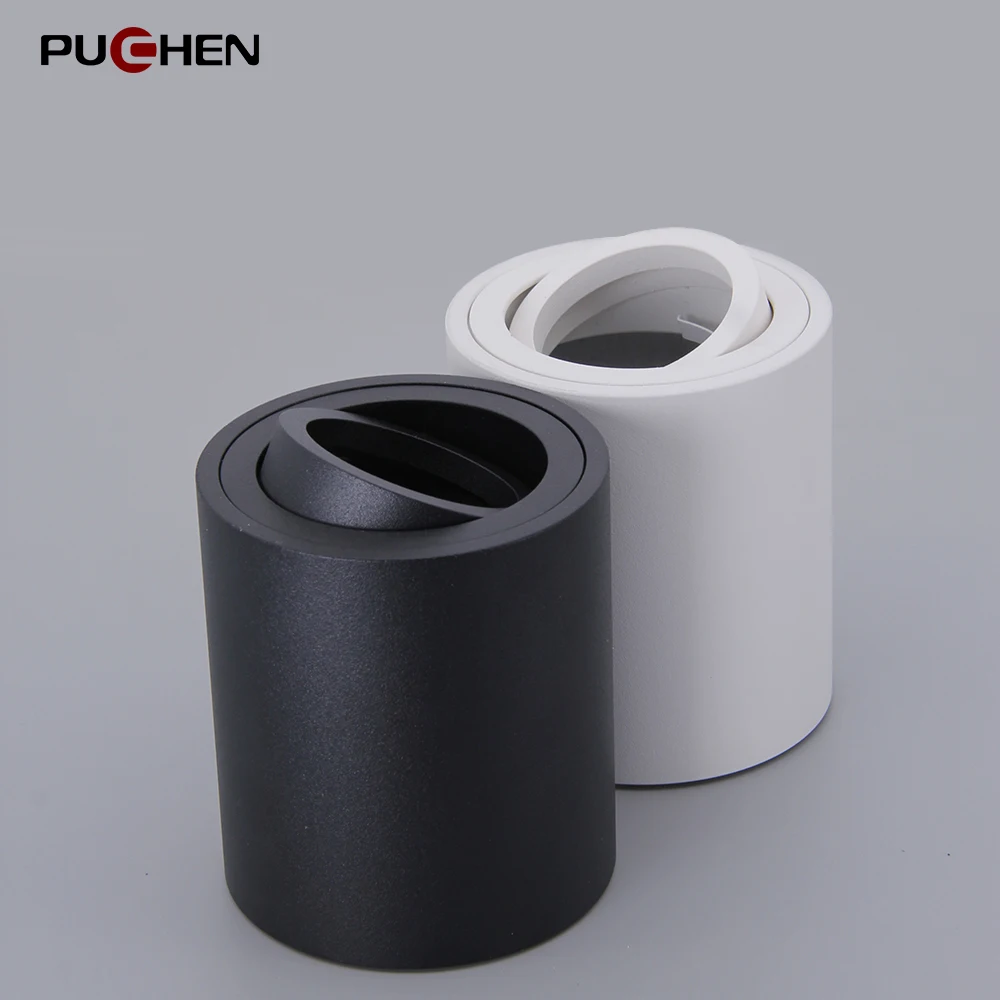 
PUCHEN Wholesale Adjustable GU10 Ceiling Tube Downlight Square Surface Mounted Spotlight Fixture Aluminium Lighting Housing 