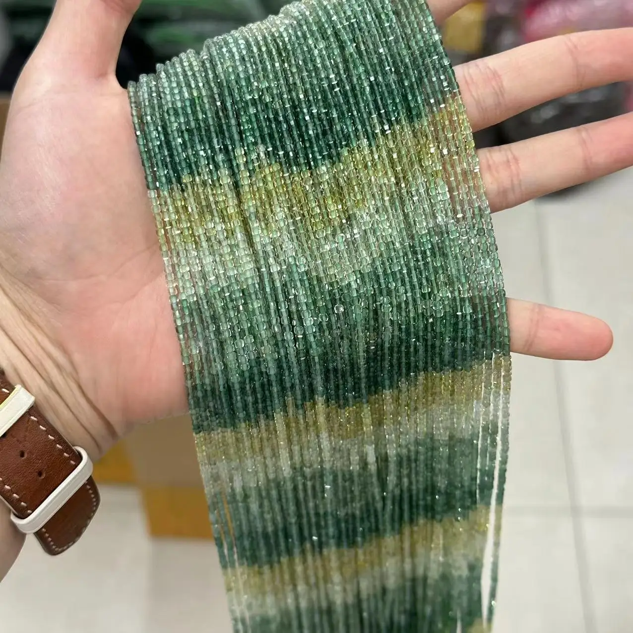 2.5mm Natural Stone Beads Faceted Colorful Crystal Rhodochrosite candy Square Beads For Jewelry Making Diy Bracelets Accessor