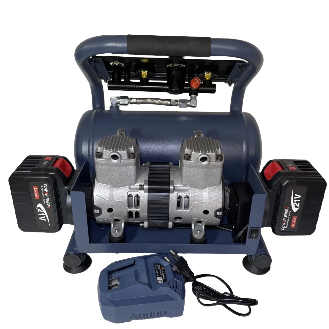 21V Battery Power Rocking Piston High Pressure Brushless Air Compressor Wireless Movable Blowing Dust Portable Cordless Air Pump