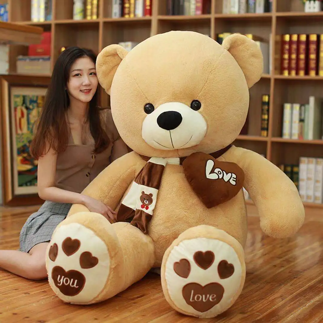 80cm giant stuffed plush toys  scarf teddy bear for lovers birthday gifts