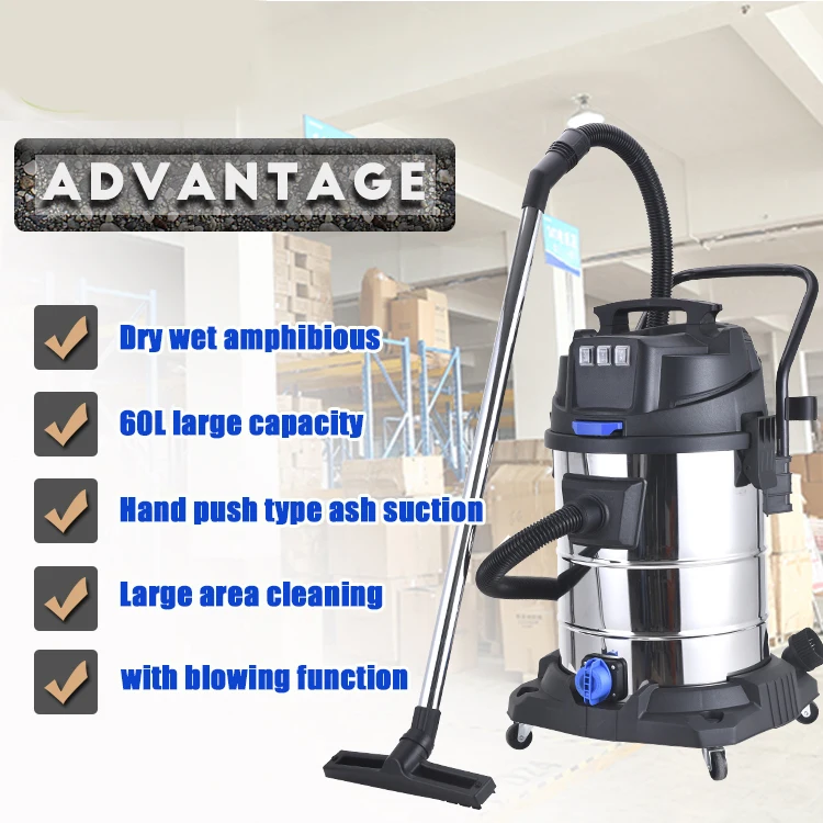 3600W High Power 3 Motor Electric Dry Cleaner Machine Industrial Wet and Dry Vacuum Cleaner Customized Stainless Steel Blower