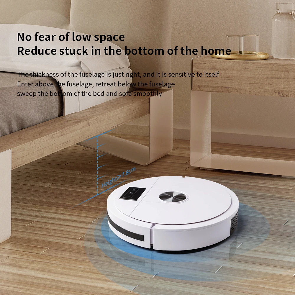 Small MOQ Customized Vacuum Robotic Cleaner APP and Voice Remote Control Automatic Sweeping Robots 1500Pa Auto Vacuum Cleaner
