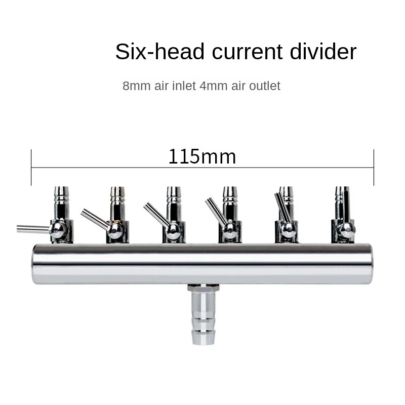 Port Stainless Steel Adjustable Control Valve Air Distributor Oxygen Pump Aquarium Air Flow Distributor