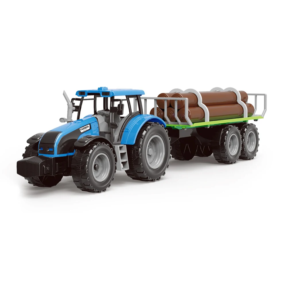 Hot Sale 2025 Plastic 1/32 Scale Model Timber Trailer Farmer Car Slide Toys For Children