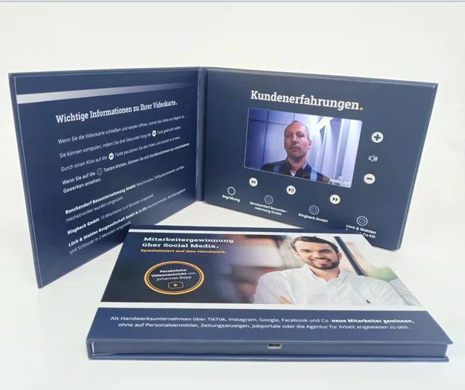 China Factory High Quality Custom Invitation Digital Screen Business Greeting Lcd Video Brochure Card