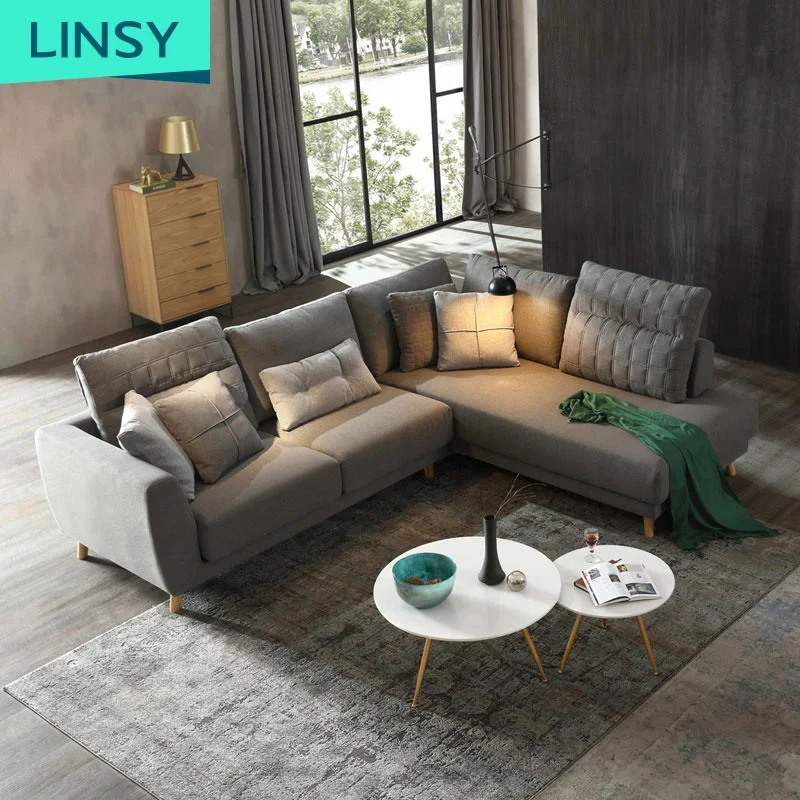 Роскошный диван Linsy стильный дизайн хорошо продается современный секционный для дома Набор тканевых диванов мебель гостиной