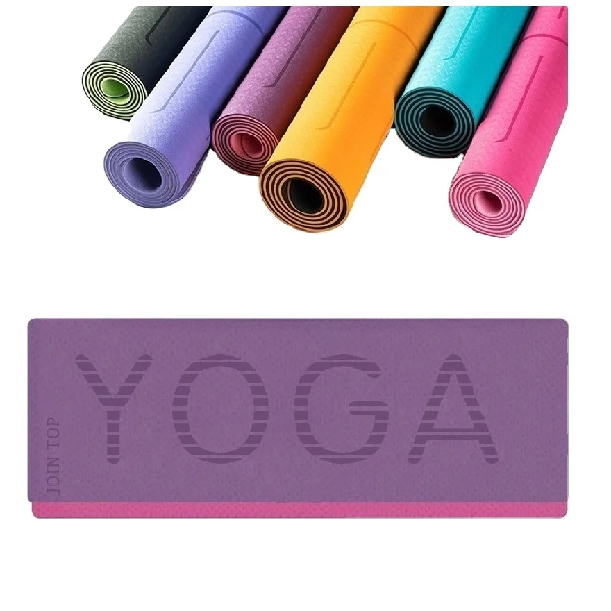 
Jointop Wholesale Fitness Double Sided Custom Logo 6mm TPE Yoga Mat with Position Line, non-slip yoga mat, yoga mat manufacturer 