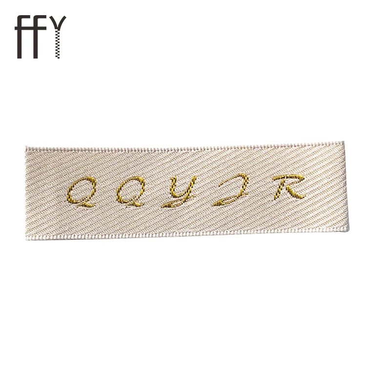 Popular Design Woven Wash Care Label Custom Damask White Woven Labels For Clothing
