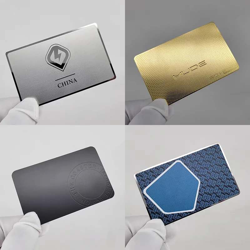 Wholesale Anodized Metal NFC Business Card Tag Custom Metal Cards With Packaging Gift Box