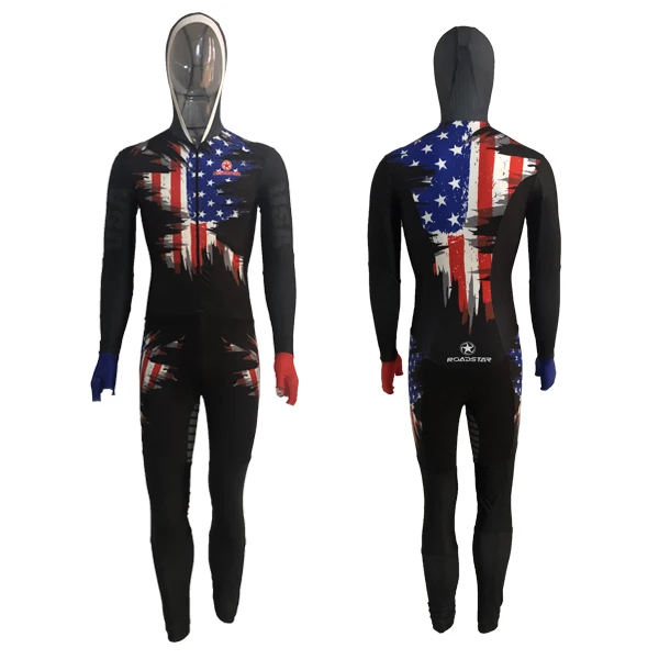 Roadstar sublimation long track skating suit custom logo design speed skating suits