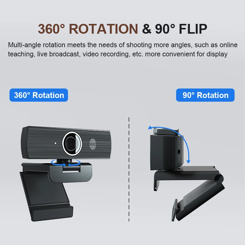 Ultra 4K HD Video Calling Noise-Cancelling Mic HD Auto Light Correction Wide Angle Compatible with Microsoft Teams Zoom