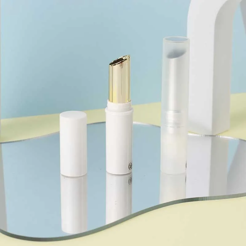 12.1mm custom white Round luxury lip balm stick container gold lipstick tube empty lipstick containers