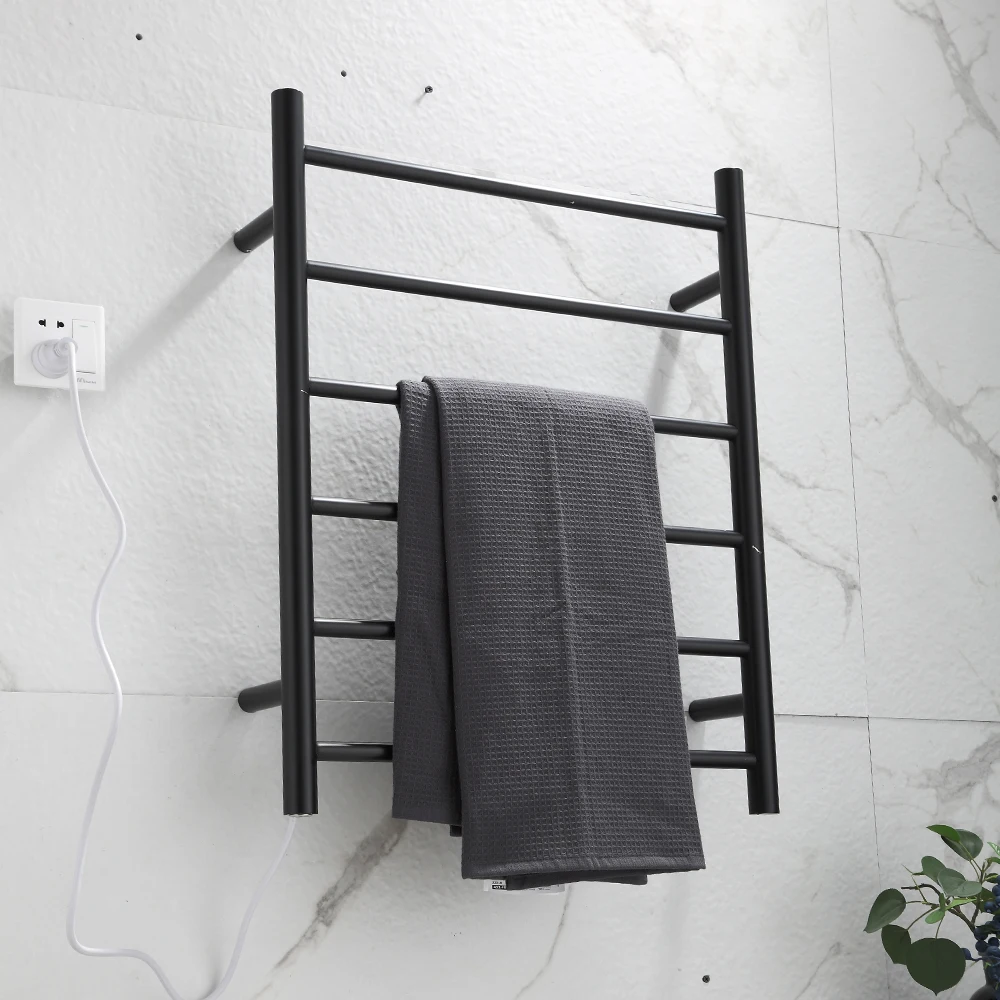 European Hotel Project Hot Sale Wall Mounted Copper Bath Towel Holder Rack 304 Stainless Steel Heated Towel Rack