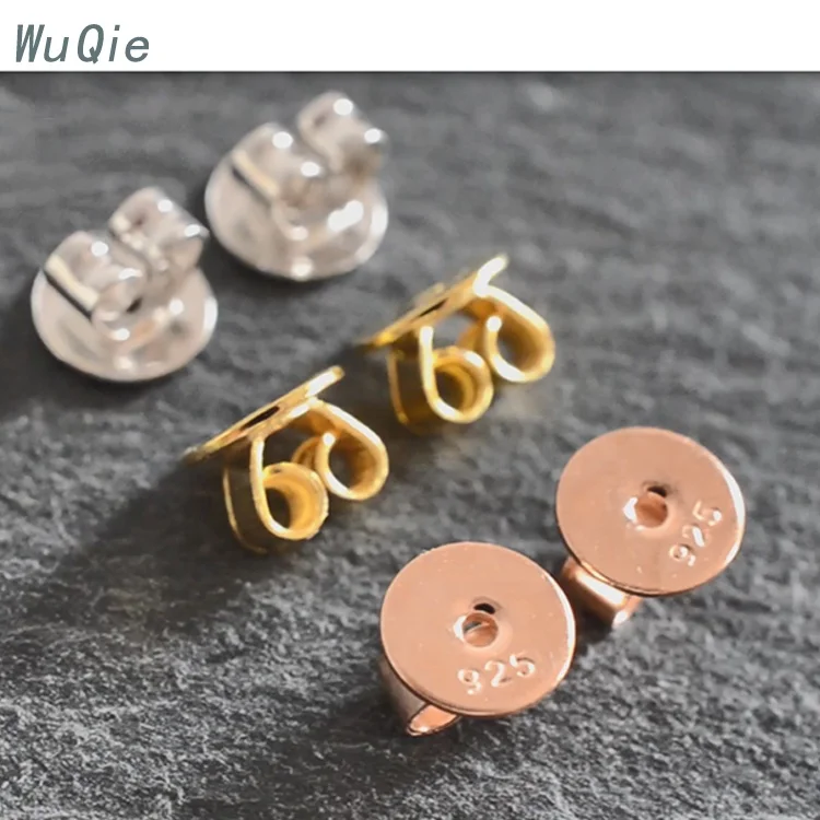 Wuqie оптовая продажа позолоченные серьги ювелирные изделия серебро 925 пробы на заказ застежка для