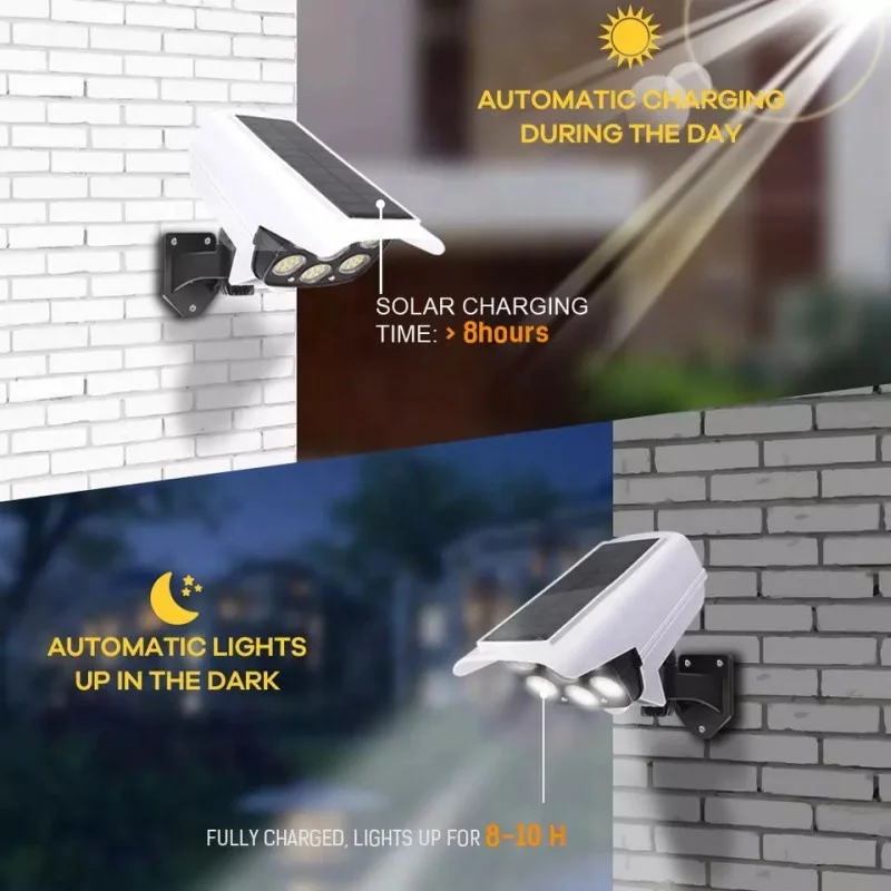 Simulation Surveillance Anti-theft LED Simulation Monitoring Security Lighting Motion Sensor Solar Wall Light
