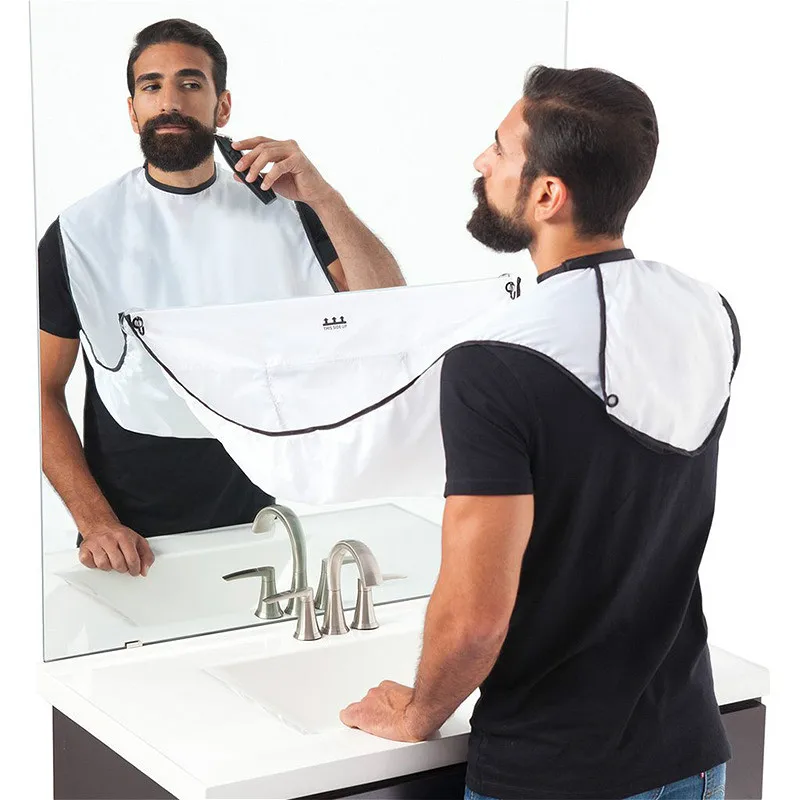 New Care Clean Hair Adult Bib Shaver Holder Bathroom Organizer Gift Male Beard Shaving Apron for Man