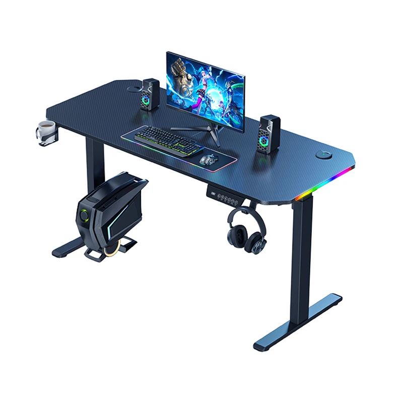 Эргономичный игровой стол с ручным регулированием RGB PC компьютерный игровой стол игровые столы с подстаканником и крючком для наушников