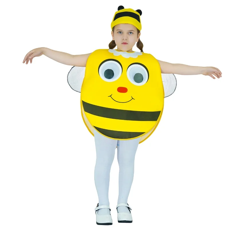 Lovely Cosplay Party Cute Bee Mascot Costume Halloween Performance Cartoon Bee Fancy Dress For Girls