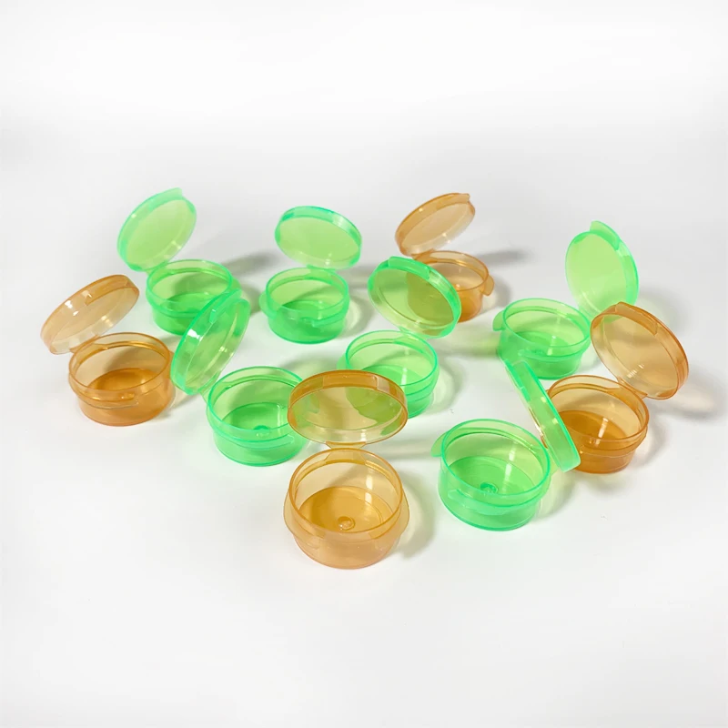 1ml 3ml 5ml 10ml Customized Transparent Color Flip Top Jars Plastic Cosmetic Containers with Hinged Lids for Traveling