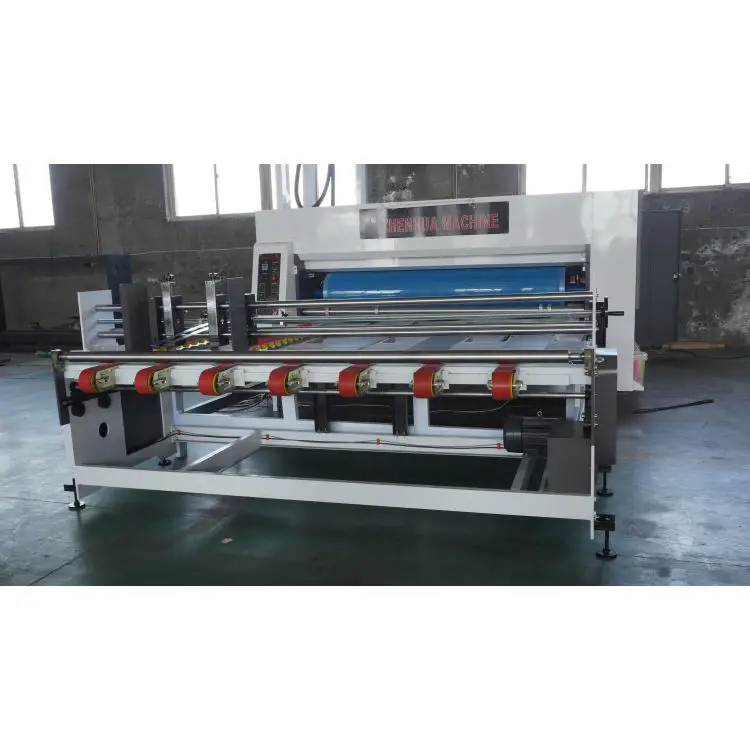 YSF-C Best Seller Chain Feeding Corrugated Cardboard Carton Box 2 color Printing  Electric Slotting Machine