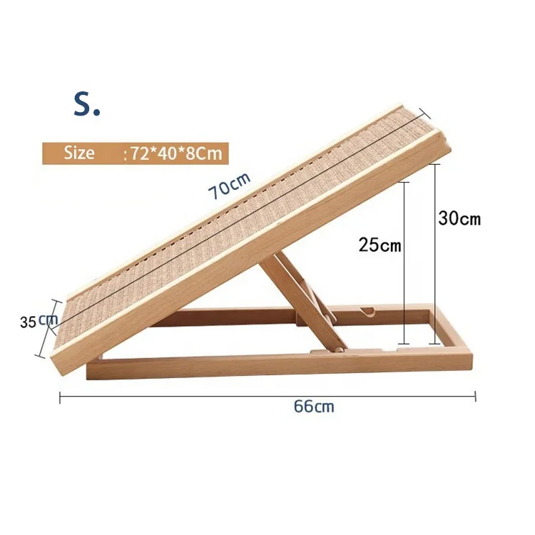 Sohpety Washable Adjustable Portable Wooden Dog Cat Stair Foldable Compact Ladder Bed For Pet Ramp