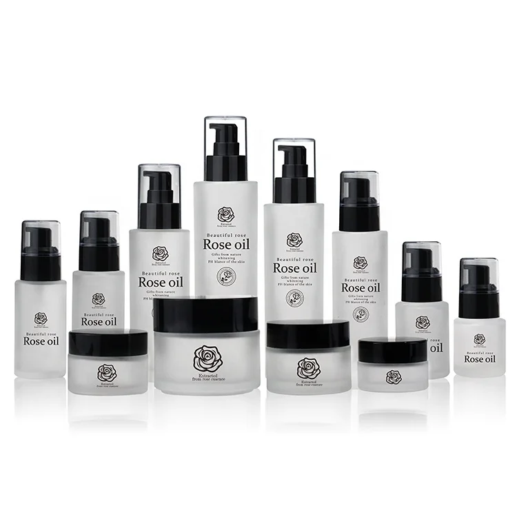 Оптовая продажа под заказ 20 мл 40 80 100 120 стеклянная бутылка для лосьона увлажняющая банка крема матовый роскошный набор косметики