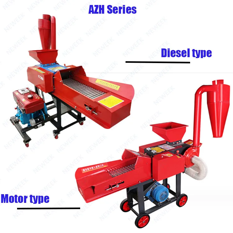 NEWEEK multi-function for dairy farm  hay chopper machine dry maize stalk cotton straw hay cutter crusher
