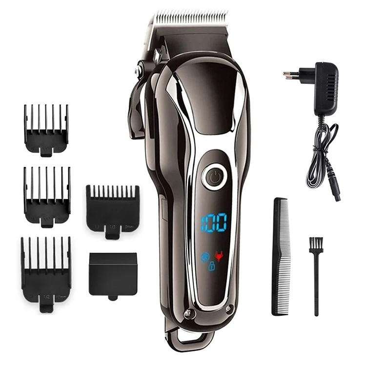 Professional Men Hair Trimmer LCD Electric Hair Cutting Machine Salon Tool Haircut Cordless Hair Clipper