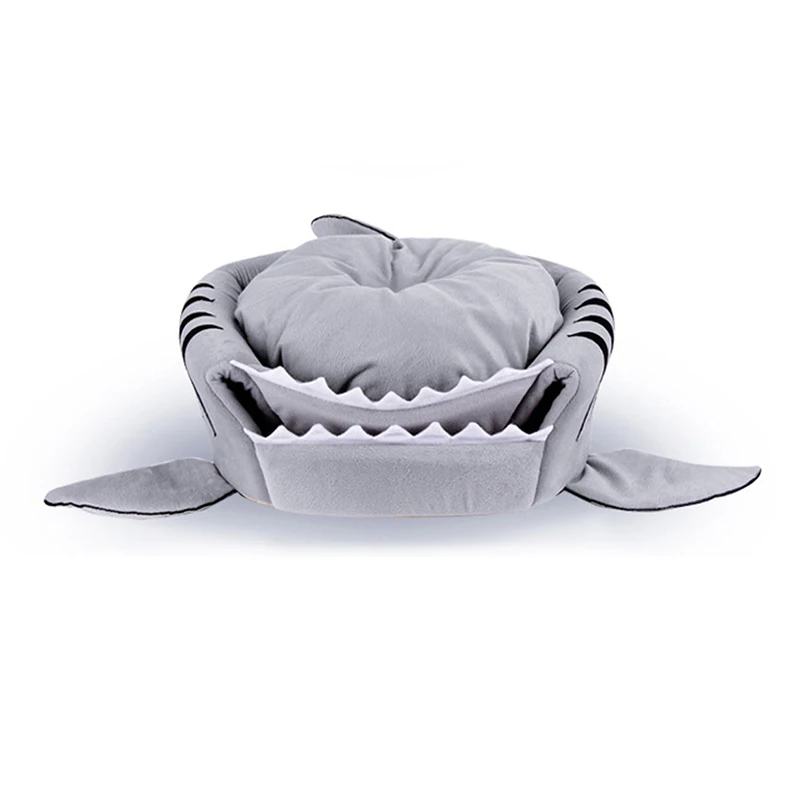 Washable Shark Pet House Cave Bed For Dog Cat With Removable Cushion And Waterproof Bottom Pet House