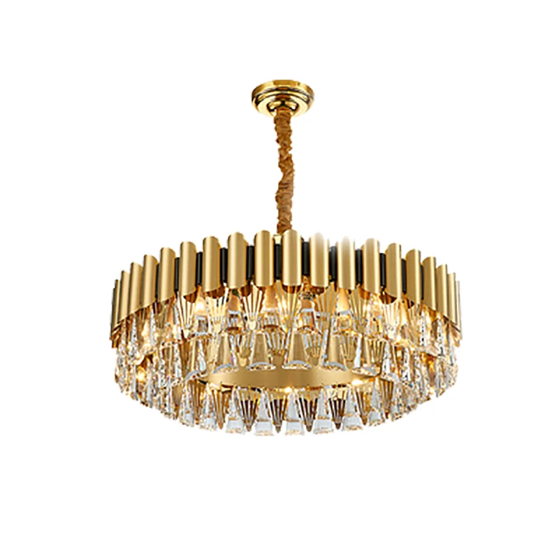 Postmodern Oval Crystal Chandelier Hanging Lamp Lighting Lustre Chandelier Lighting Fixture for Dining Room