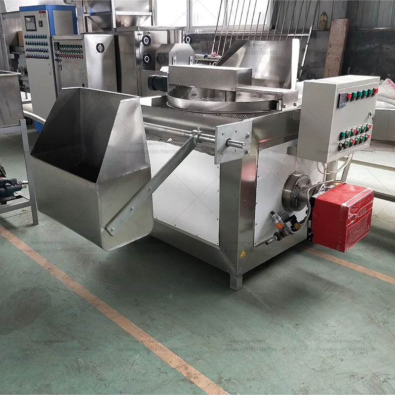 Half Fried Potato Production Line Fried Food Equipment Lpg Gas Corn Dog Turkey Spiral Potato Chips Fryer Machine With Water Oil