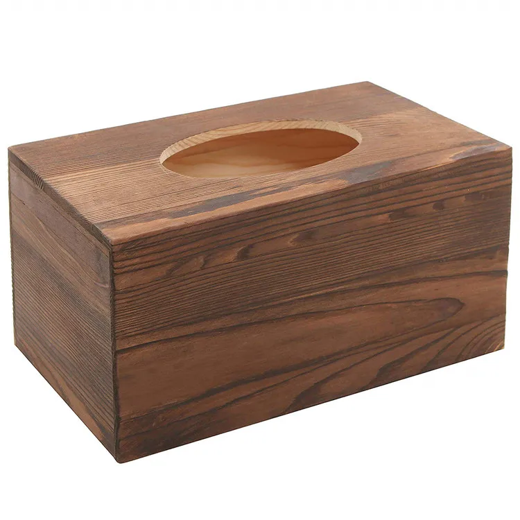 Weight Holder Napkin Bamboo Wooden Tissue Box