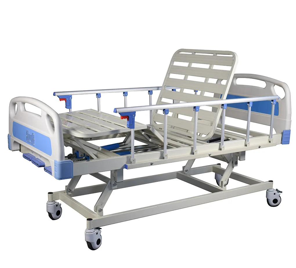 Hot sale medical adjustable 3 crank manual hospital bed