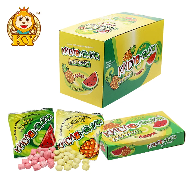 Hot Selling multiple flavors sour mixed fruity flavor rainbow gummy chewing candy
