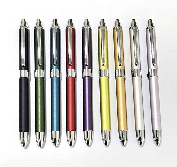 NM-100  Fancy 3 in 1 pen with unique design Metal Multicolor Pen 2 Color Ball Pen Plus Mechanical Pencil