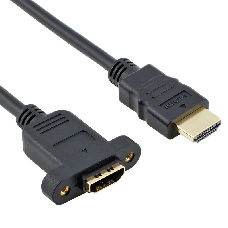 30cm 50cm 60cm 1m 1.5m Gold Plated HDMI Extension Cable Male to Female With Screw Panel Mount V1.4 For 1080P PSP HDTV