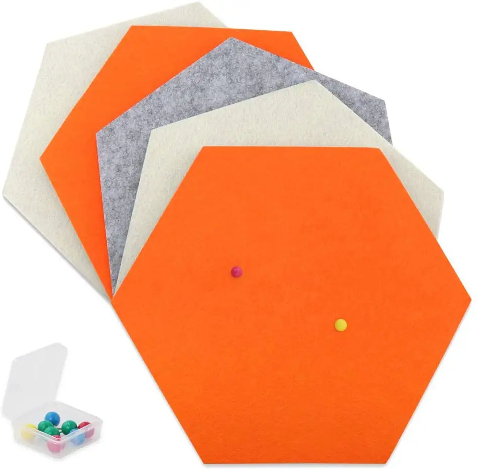 
Hexagon Felt Pin Board Self Adhesive Notice Bulletin Memo Photo Boards 