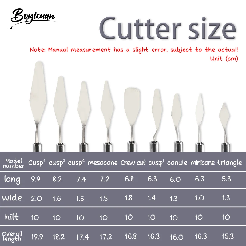 Wooden Handle 8 PCS Painting Knives Stainless Steel Spatula Palette Knife For Oil Painting Accessories Color Mixing