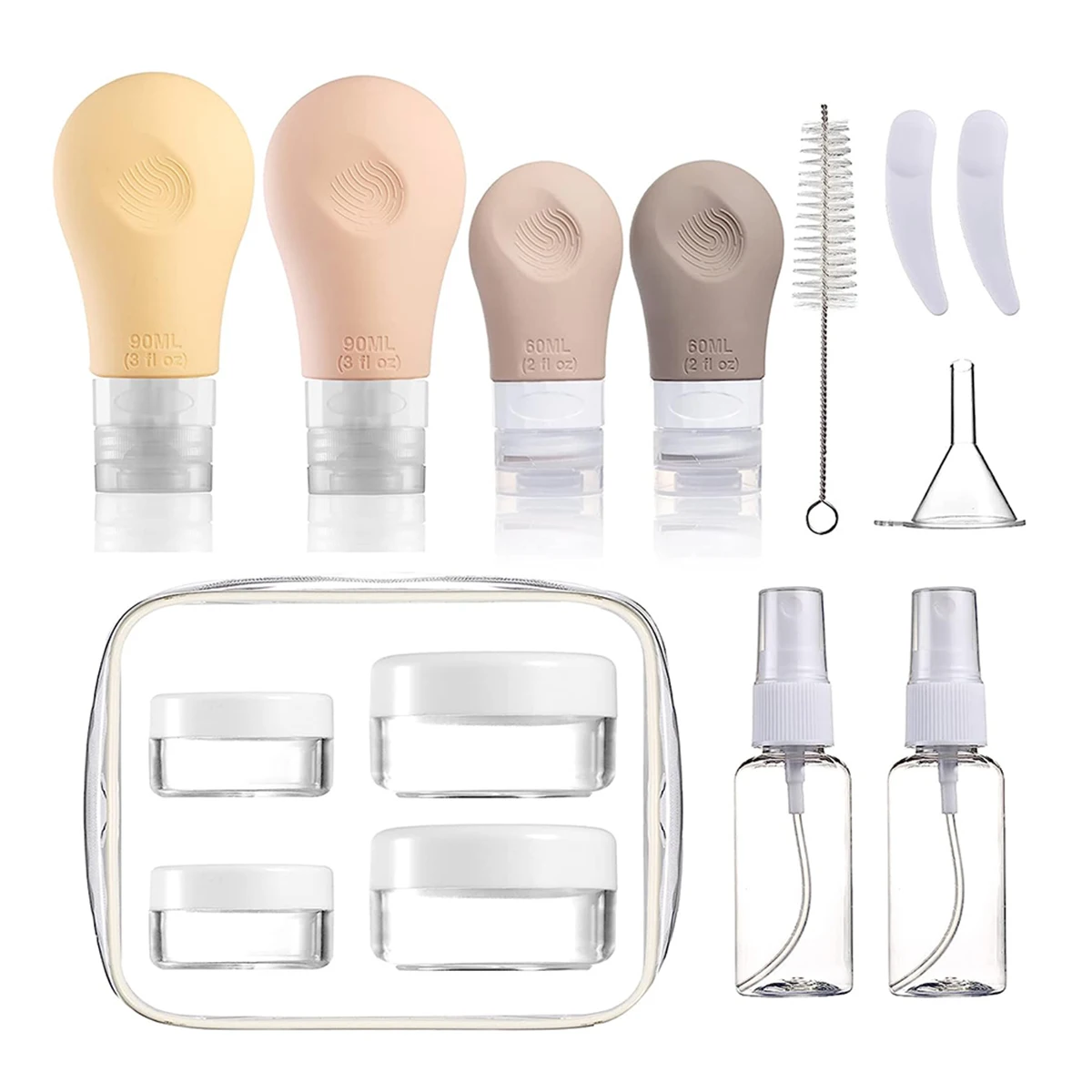 16 Pack TSA Travel Bottle Kit ,Leak Proof Makeup Container Travel Bottles ,Bathroom Accessory Set Travel Toiletry Pouch Bottle