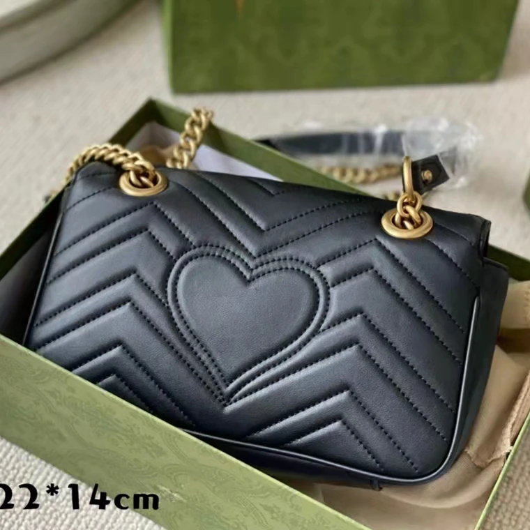 2022 Classic marmont handle bag crocodile pattern leather handbag fashion Luxury shoulder bag 1:1 quality
