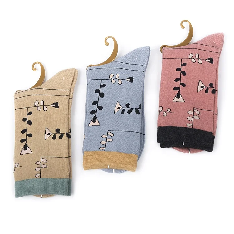 Custom Cute Happy Girls Socks Jacquard Funny Women Socks For Unisex Adult