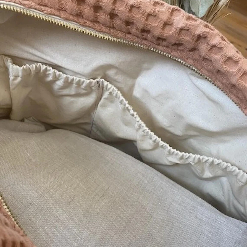 Wholesale Portable Woven Honey Comb Patter Cotton Gauze Stroller Mommy Diaper Bag Duffle Bag for Travel