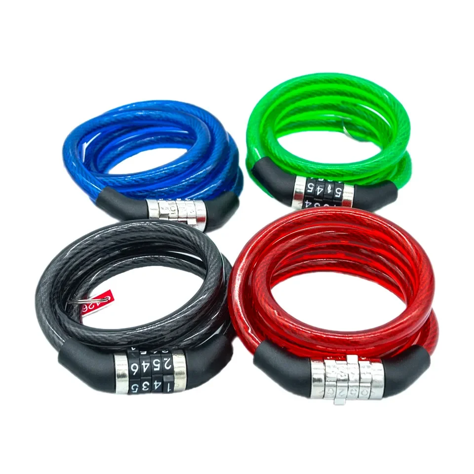 Bike Accessories Password Lock Anti-Theft 4-digit Code Bicycle Steel Cable lock Security Safety bicycle Cycling Locks